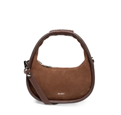 Bolsa Feminina Mini Bambolê Camurça Pequena - Marrom