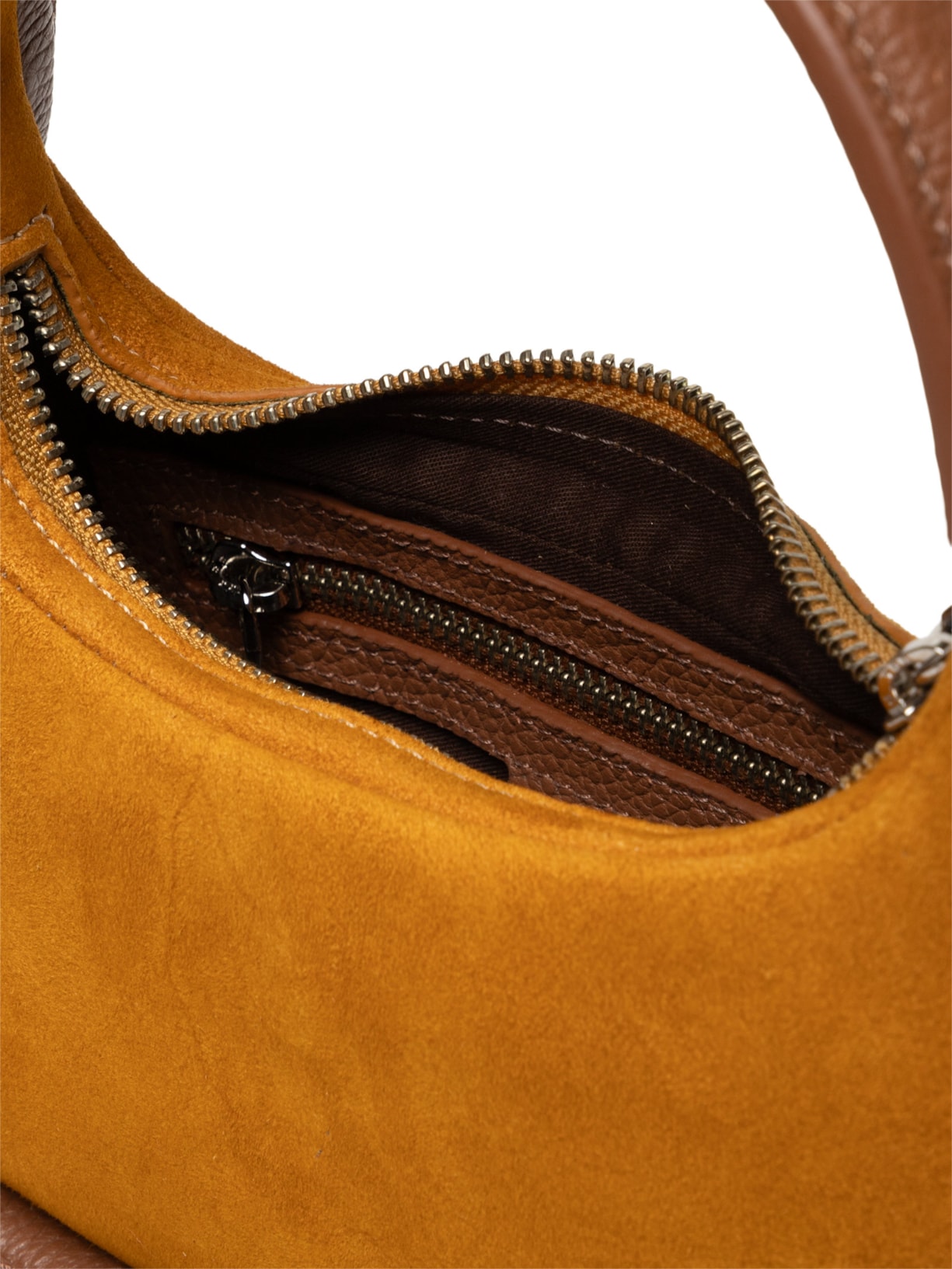 Bolsa Feminina Mini Bambolê Camurça Pequena Marrom Misci