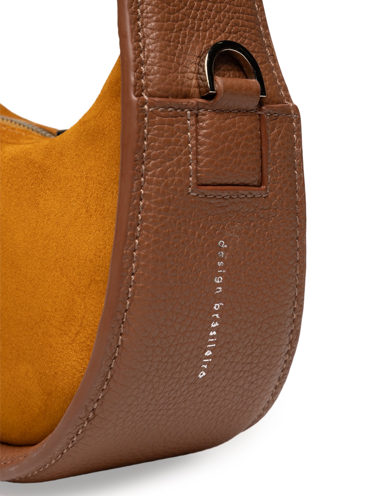 Bolsa Feminina Mini Bambolê Camurça Pequena Marrom Misci