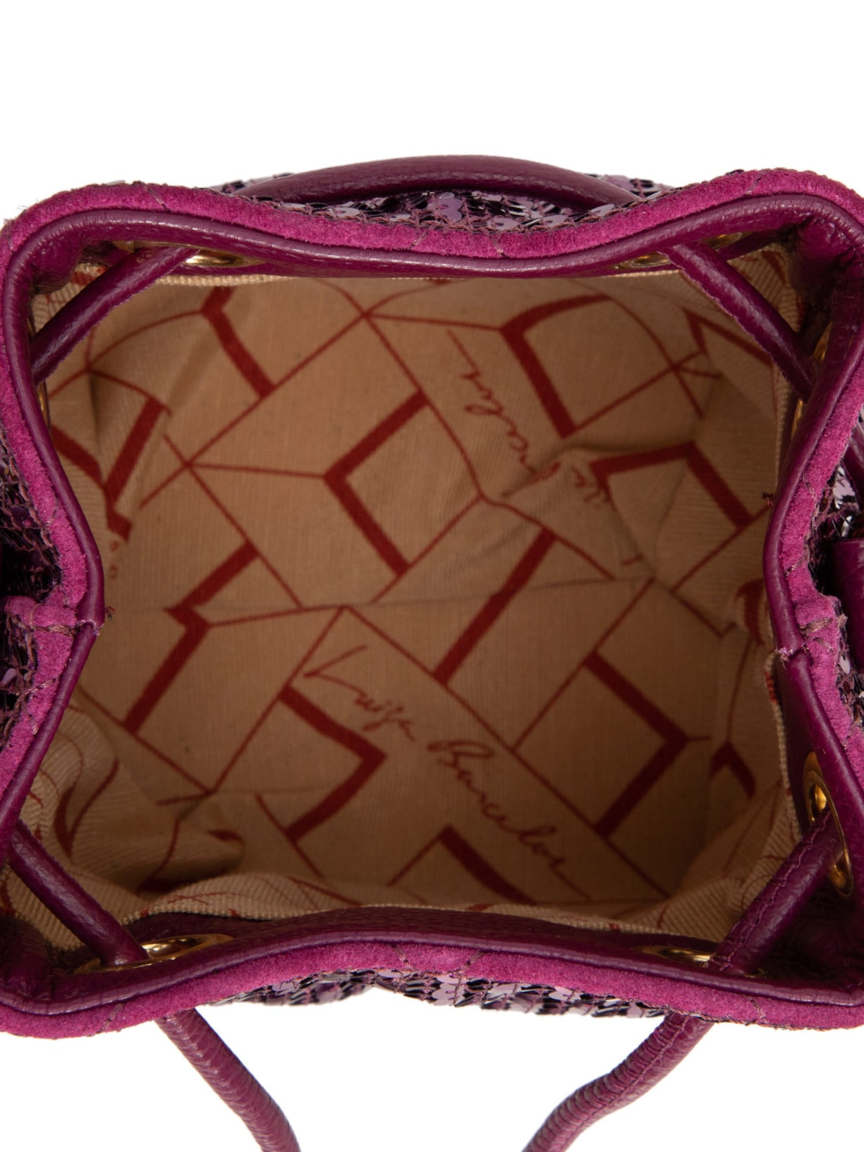 Bolsa Feminina Mini Bucket Paetê Holográfico Roxo Luiza Barcelos