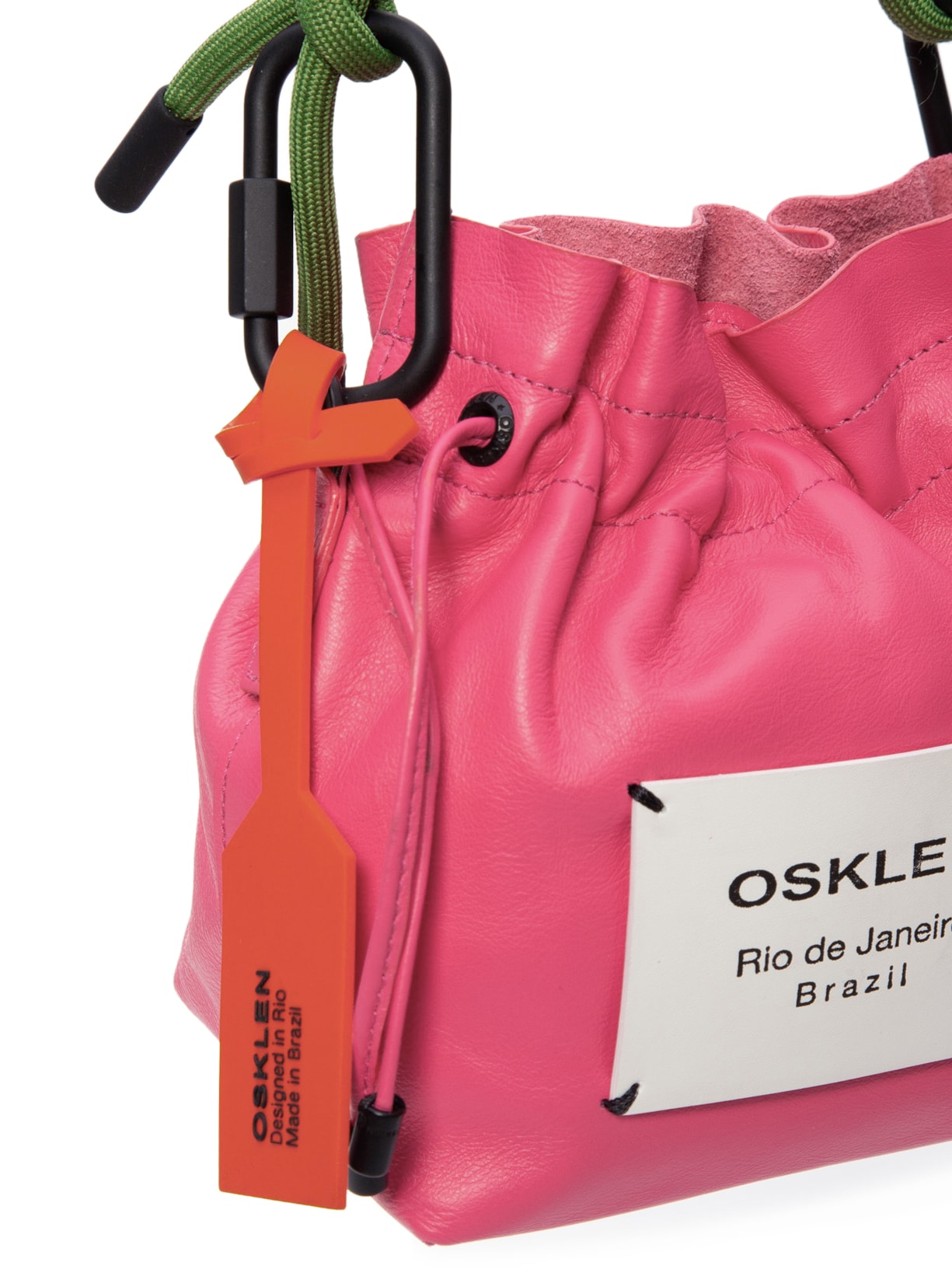 Bolsa Feminina Mini Couro Soft Coulisse Rosa Osklen