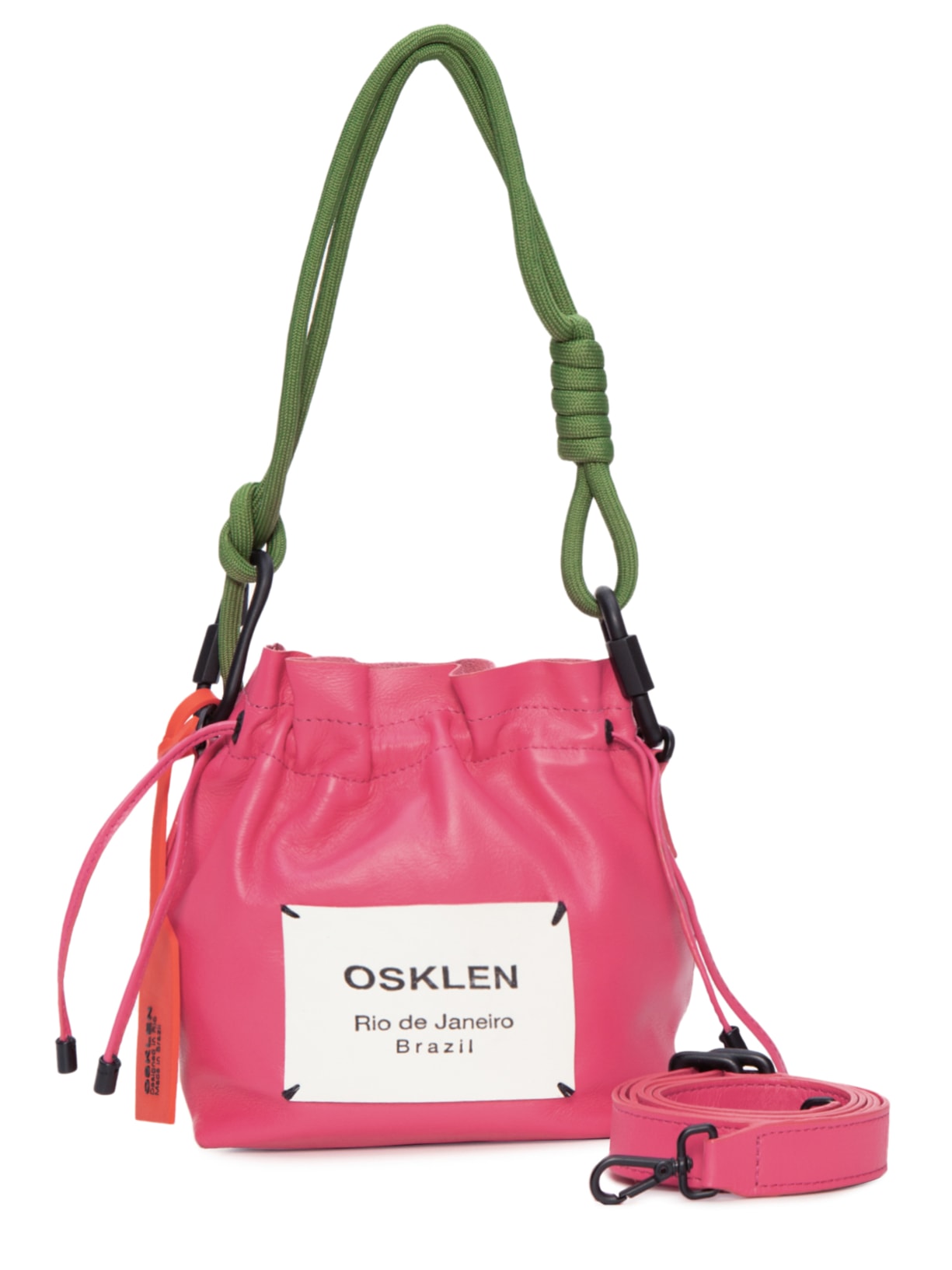 Bolsa Feminina Mini Couro Soft Coulisse Rosa Osklen