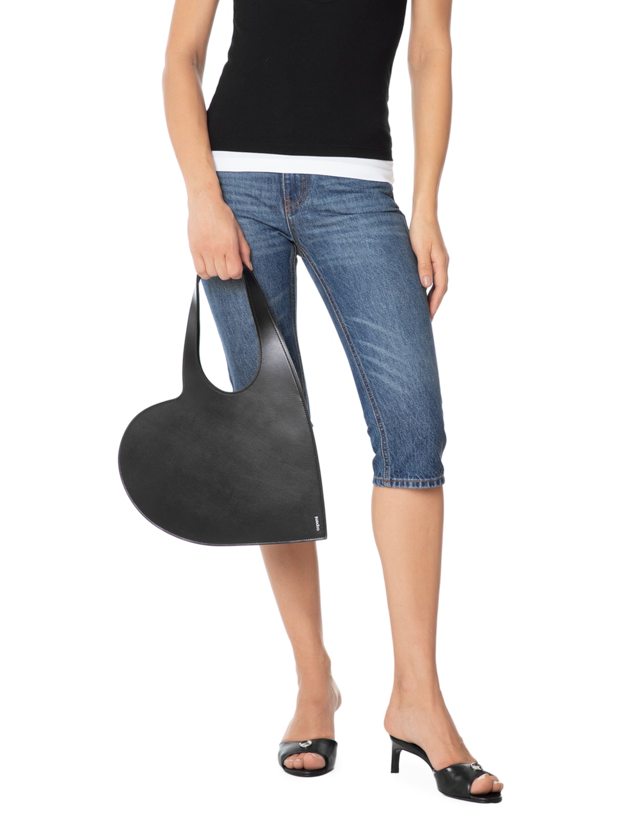 Bolsa Feminina Mini Heart Tote Bag Preto Coperni