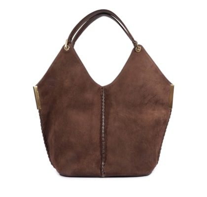 Bolsa Feminina Mini Hobo Josie Camurça - Marrom