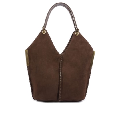Bolsa Feminina Mini Hobo Josie Camurça - Marrom
