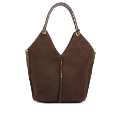 Bolsa Feminina Mini Hobo Josie Camurça - Marrom
