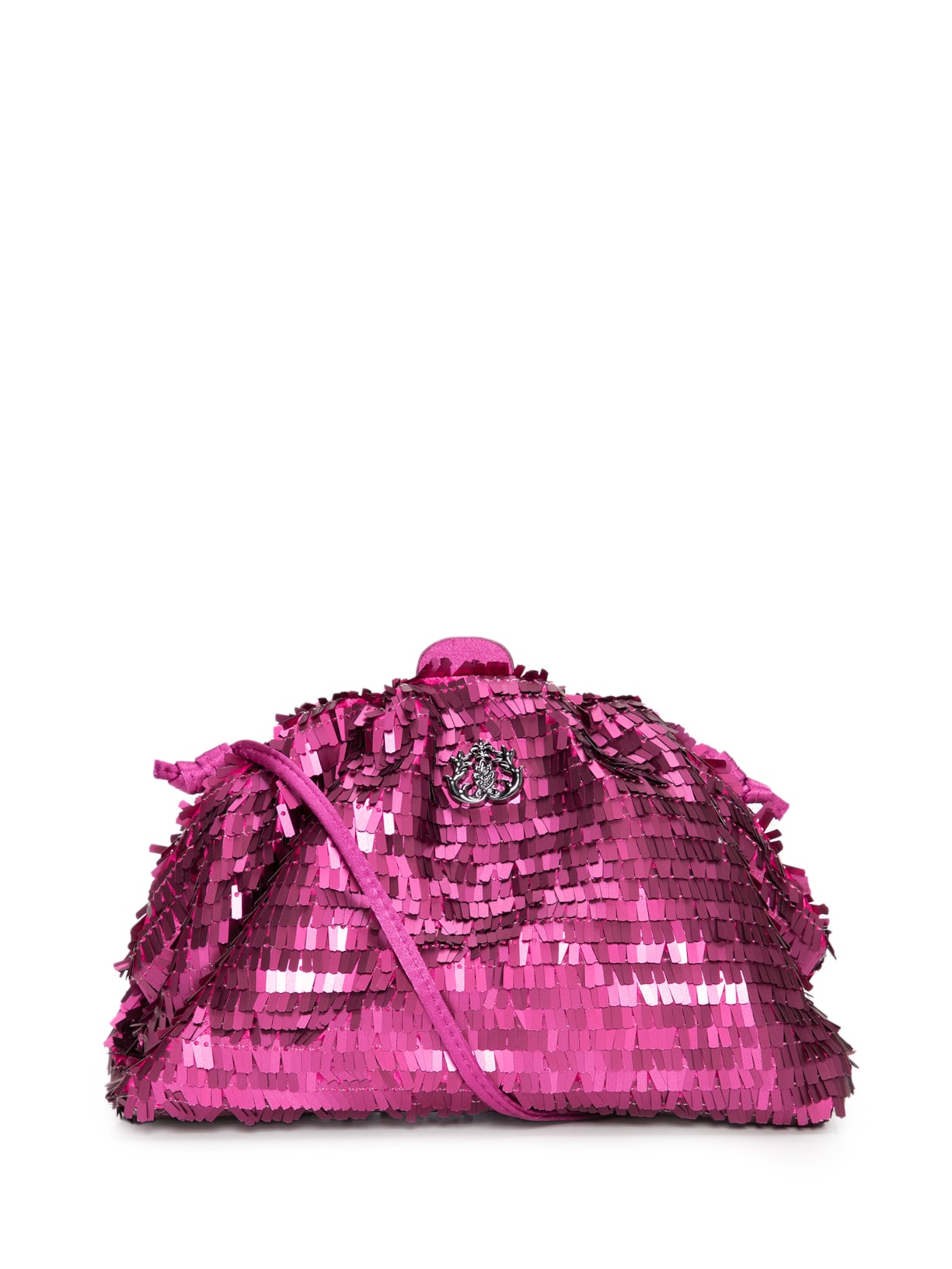 Bolsa Feminina Mini Pouch Em Paetê - Rosa