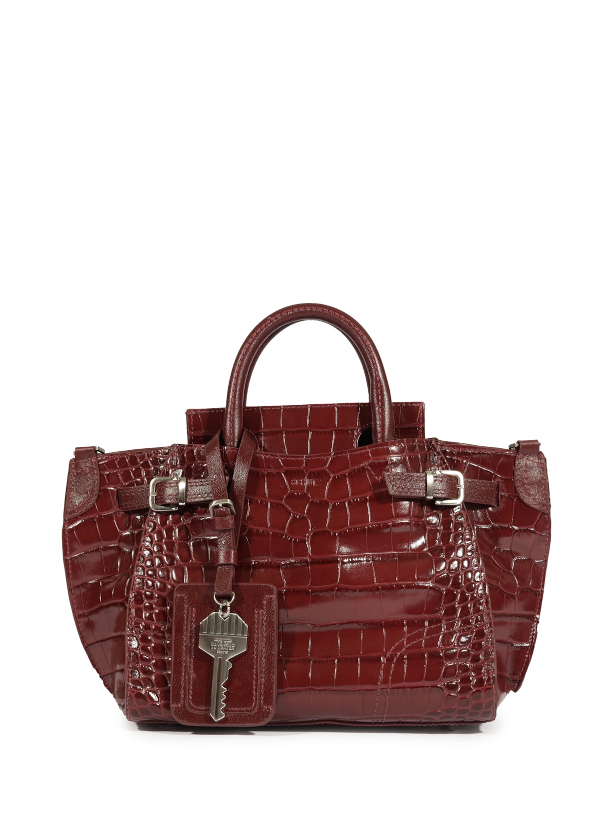 Bolsa Feminina Mini Tote Heaven Couro Croco - Vinho
