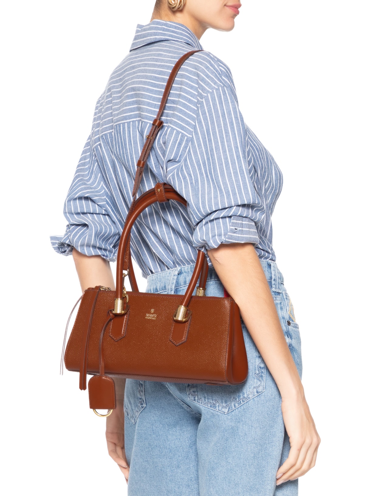Bolsa Feminina Mini Tote Lauren Couro Marrom Schutz