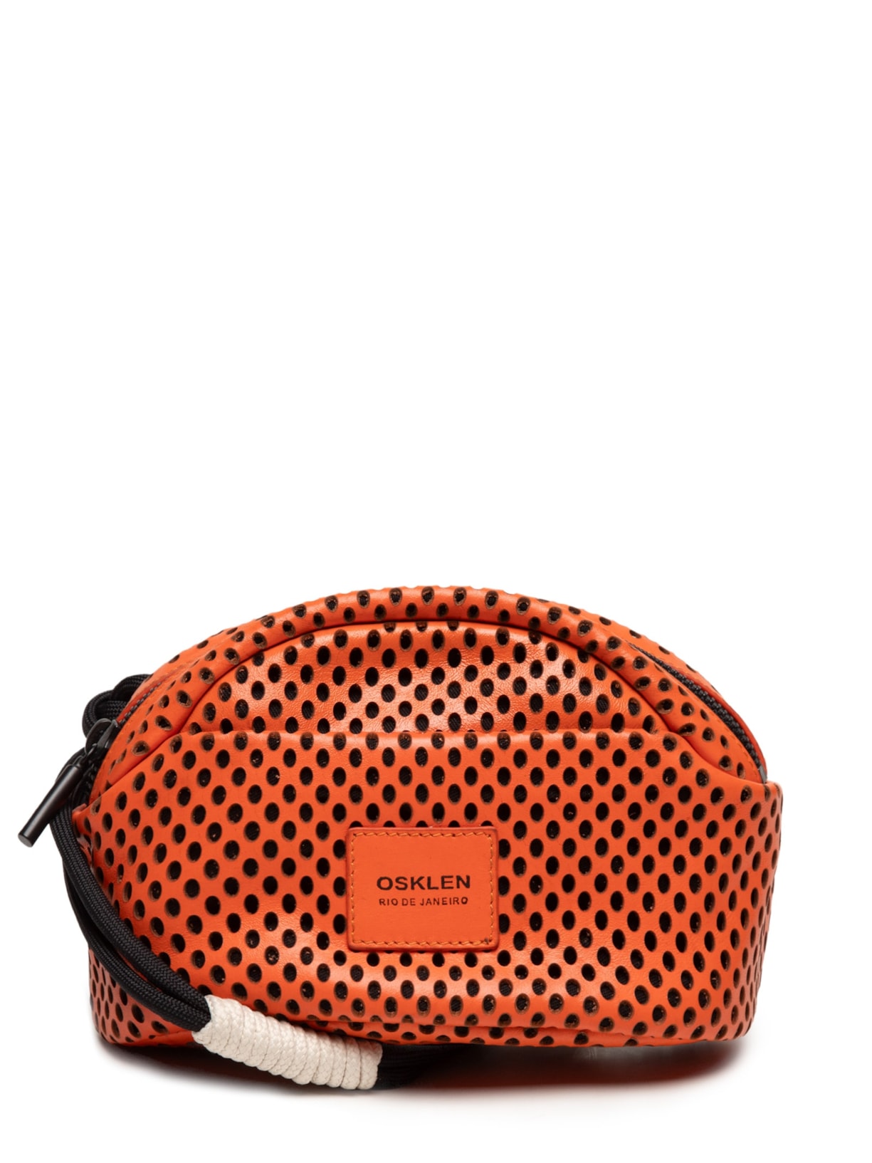 Bolsa Feminina Mini Trekking Couro Microfuros - Laranja