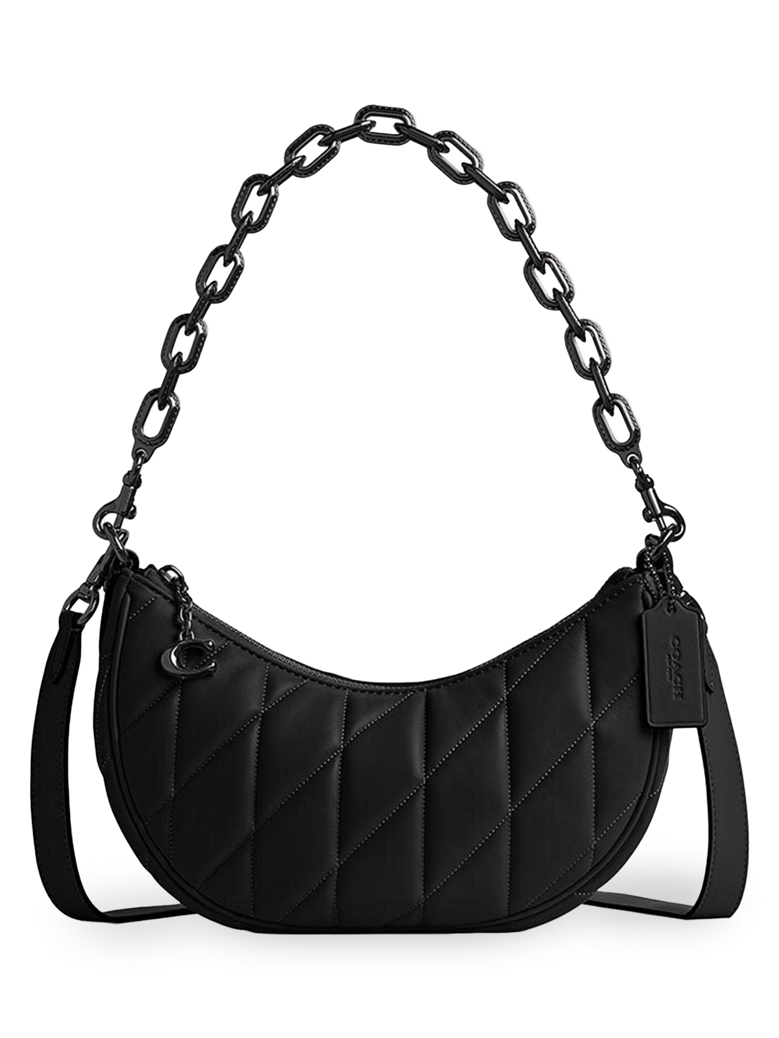 QUILTING shoulder bag ポーチ付き／black Bolsa Feminina Mira Shoulder With Pillow Quilting - Coach - Preto
