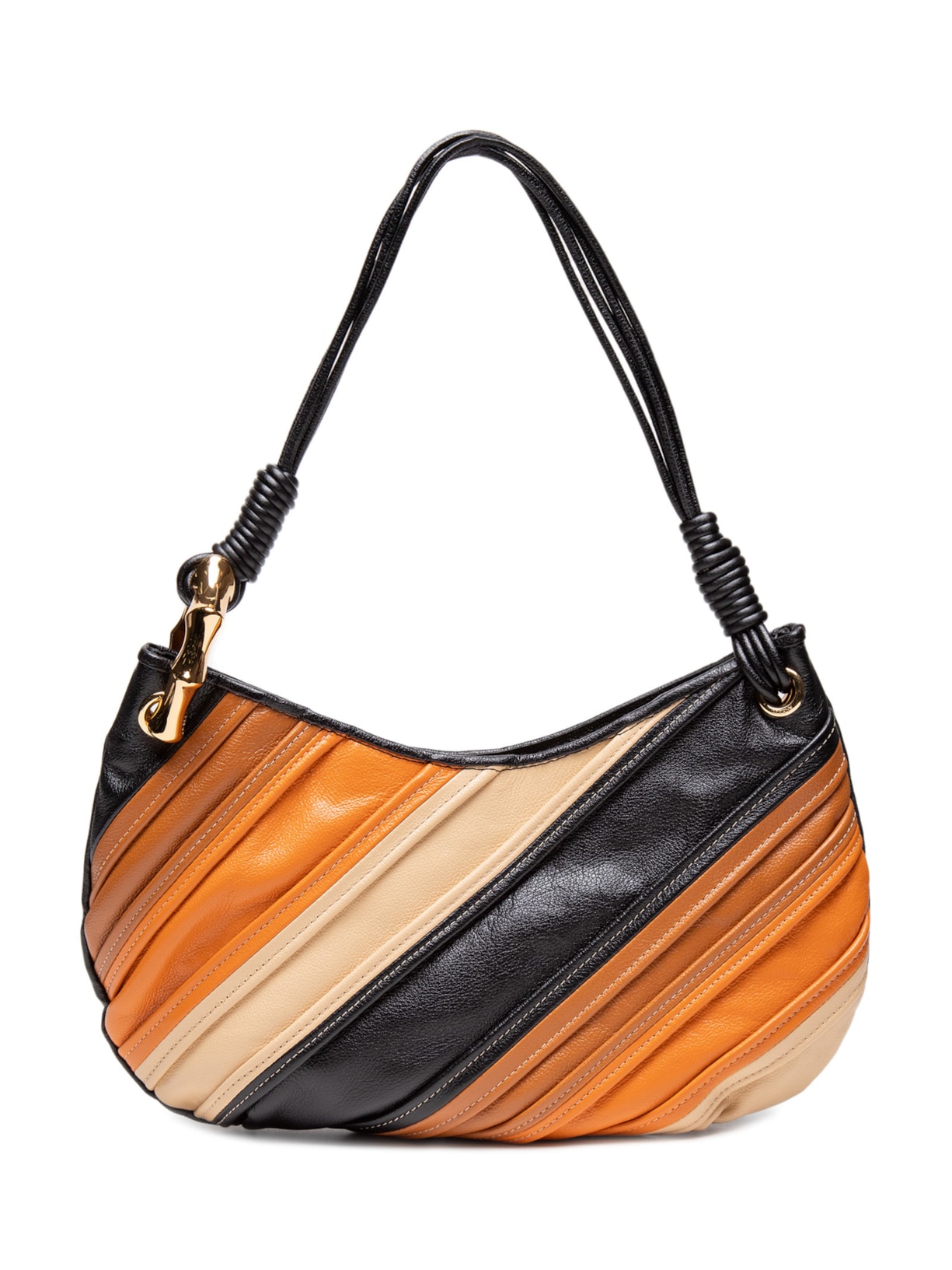 Bolsa Feminina Mix Couro Média Costuras - Preto