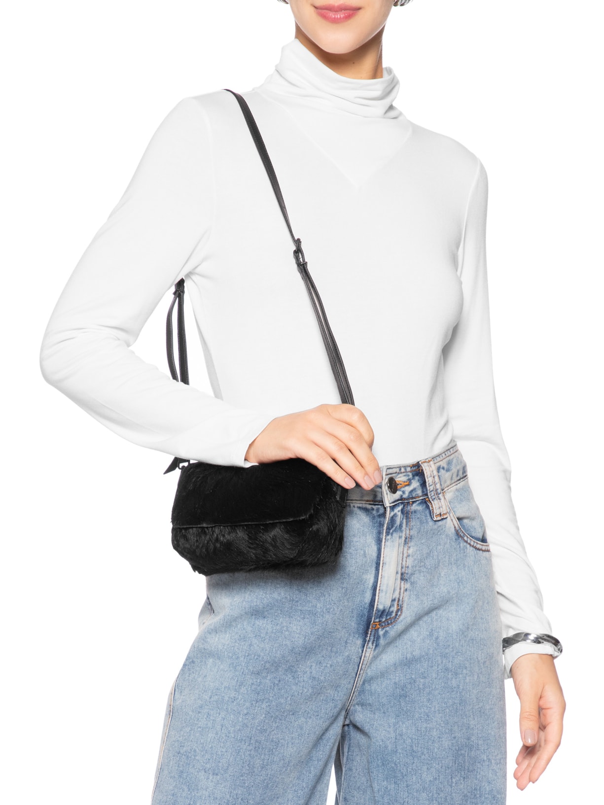 Bolsa Feminina Muri Pelo Preto Osklen