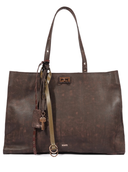 Bolsa Feminina Myst Grande Couro - Marrom