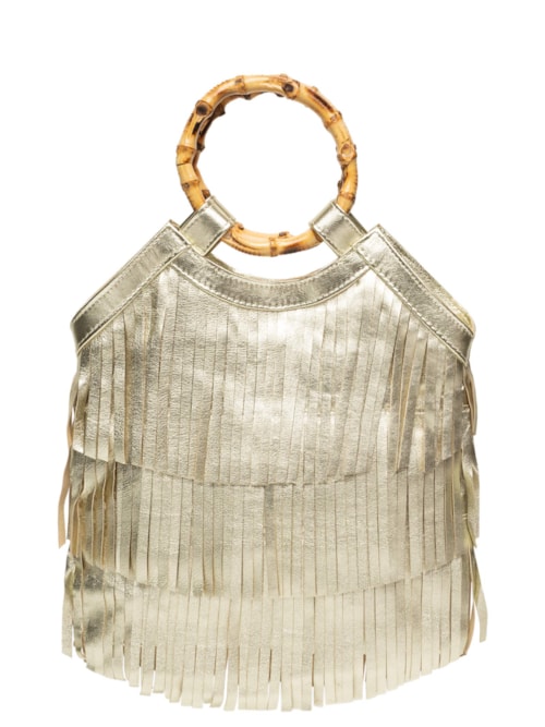 Bolsa Feminina Naomi Napa Soft Metalizado - Dourado
