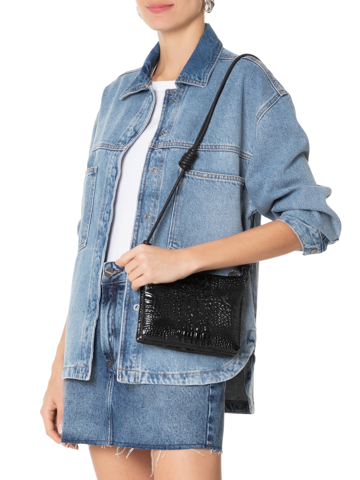 Bolsa Feminina New Mini Cindy Em Couro Preto Isla