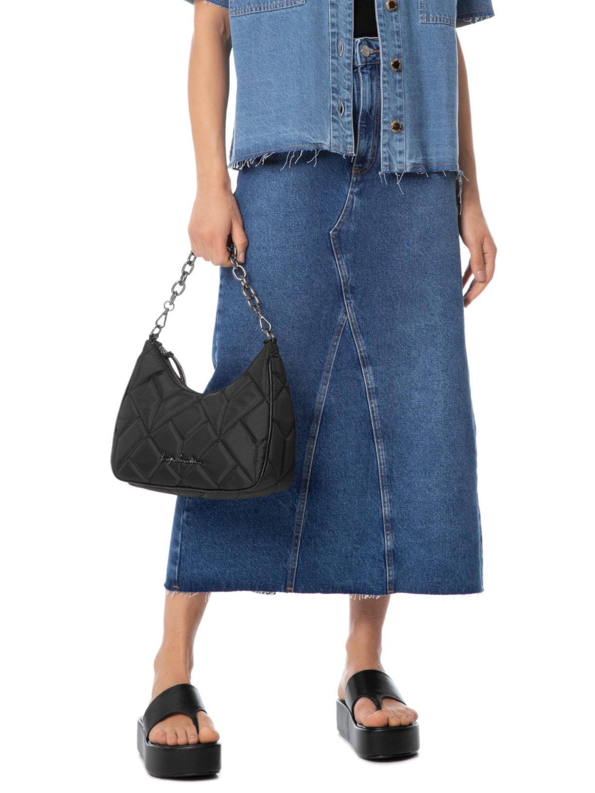 Bolsa Feminina New Nylon Viena Preto Luiza Barcelos