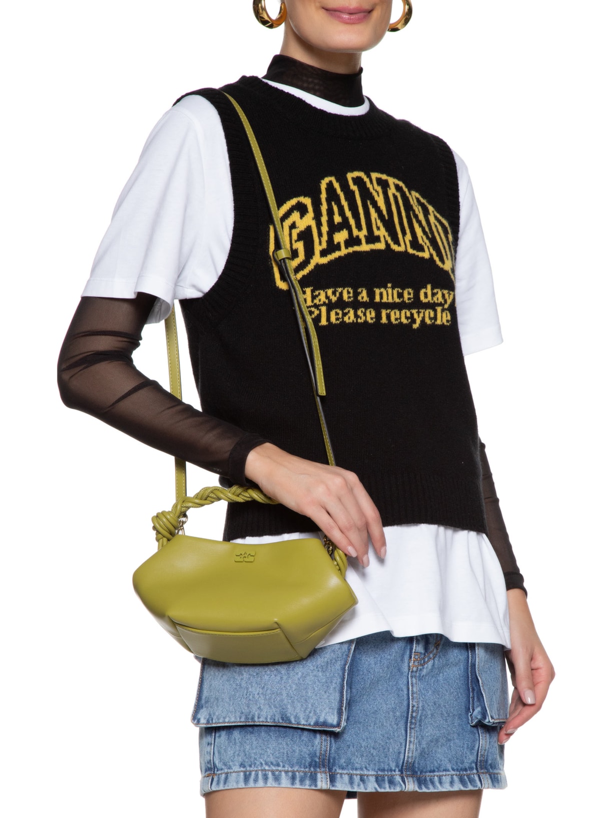 Bolsa Feminina Olive Mini Bou Verde Ganni