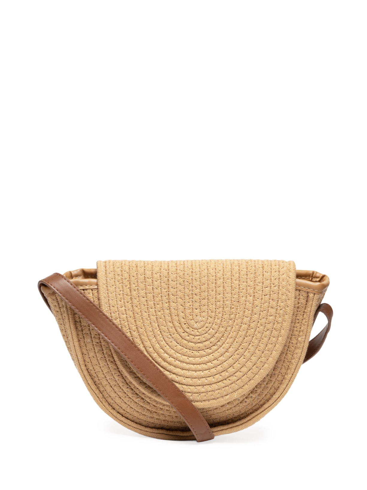 Bolsa Feminina Palha Com Alça Regulável Bege Basiq