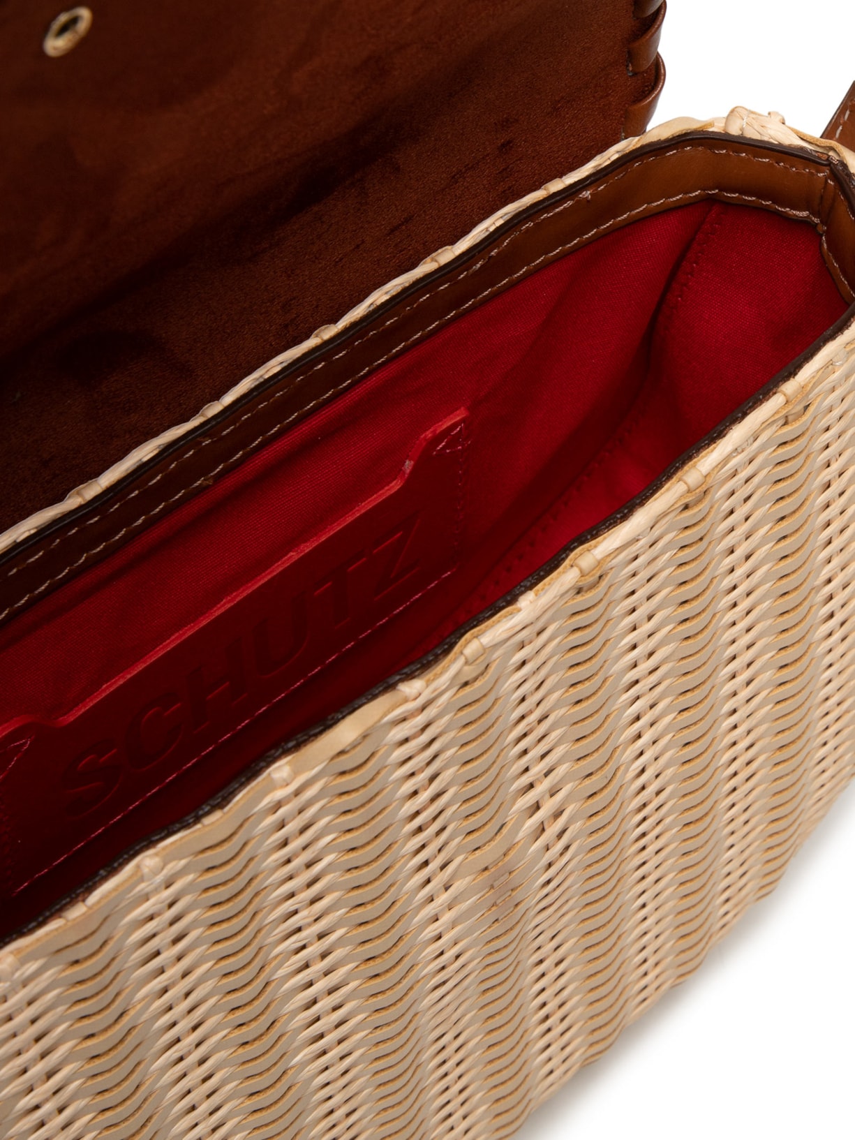 Bolsa Feminina Pequena Atanado Leather Brownie Bege Schutz