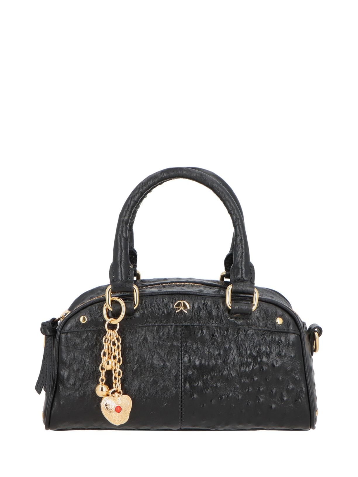 Bolsa Feminina Pequena Avestruz Preto Luiza Barcelos