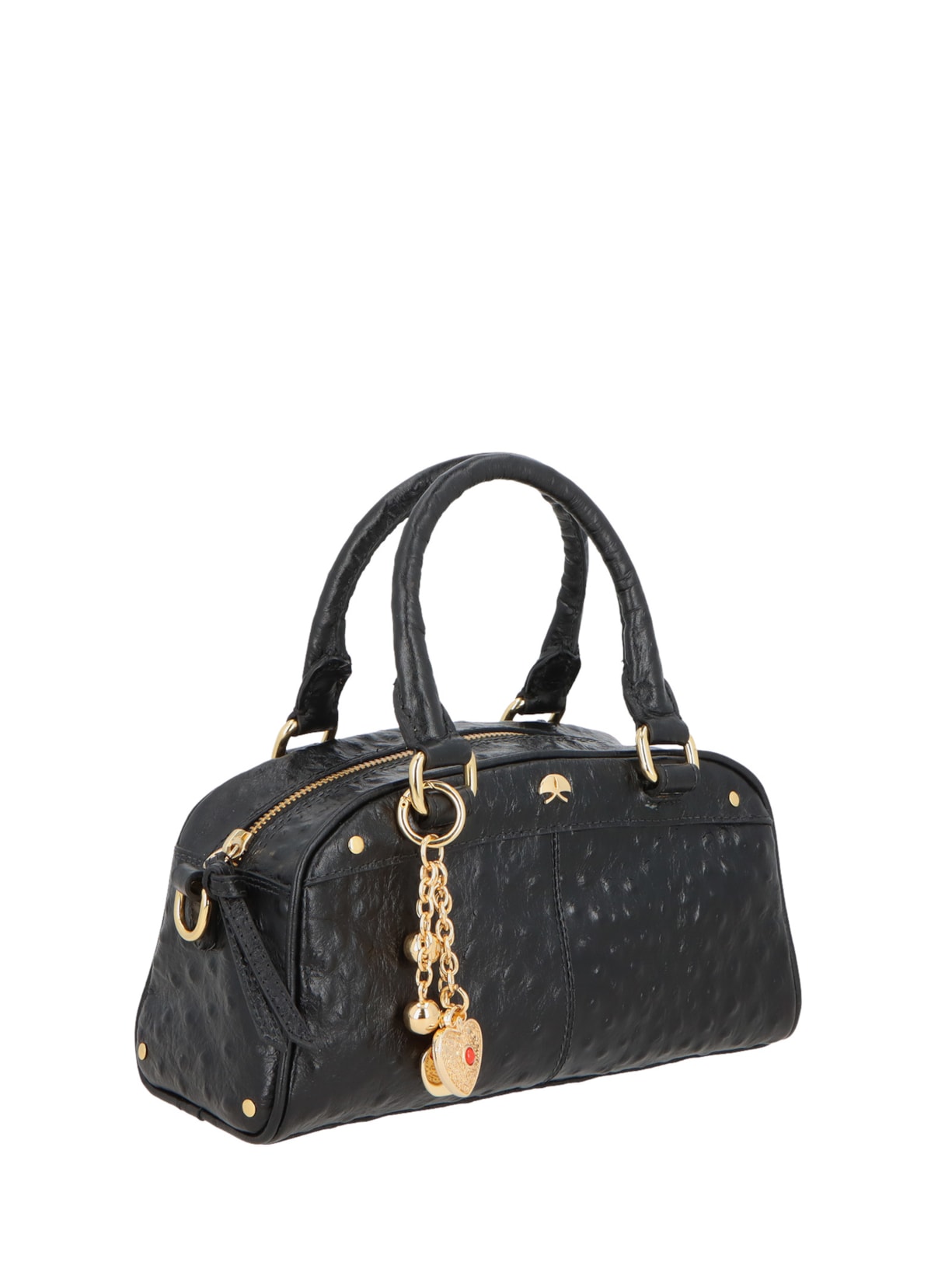 Bolsa Feminina Pequena Avestruz Preto Luiza Barcelos