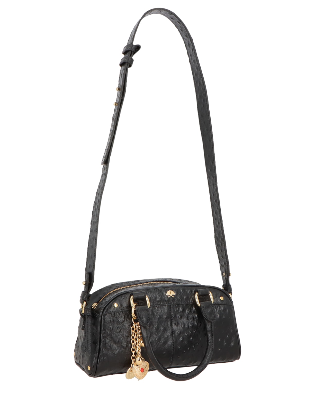 Bolsa Feminina Pequena Avestruz Preto Luiza Barcelos