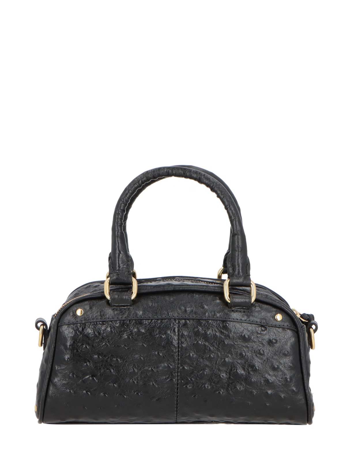 Bolsa Feminina Pequena Avestruz Preto Luiza Barcelos