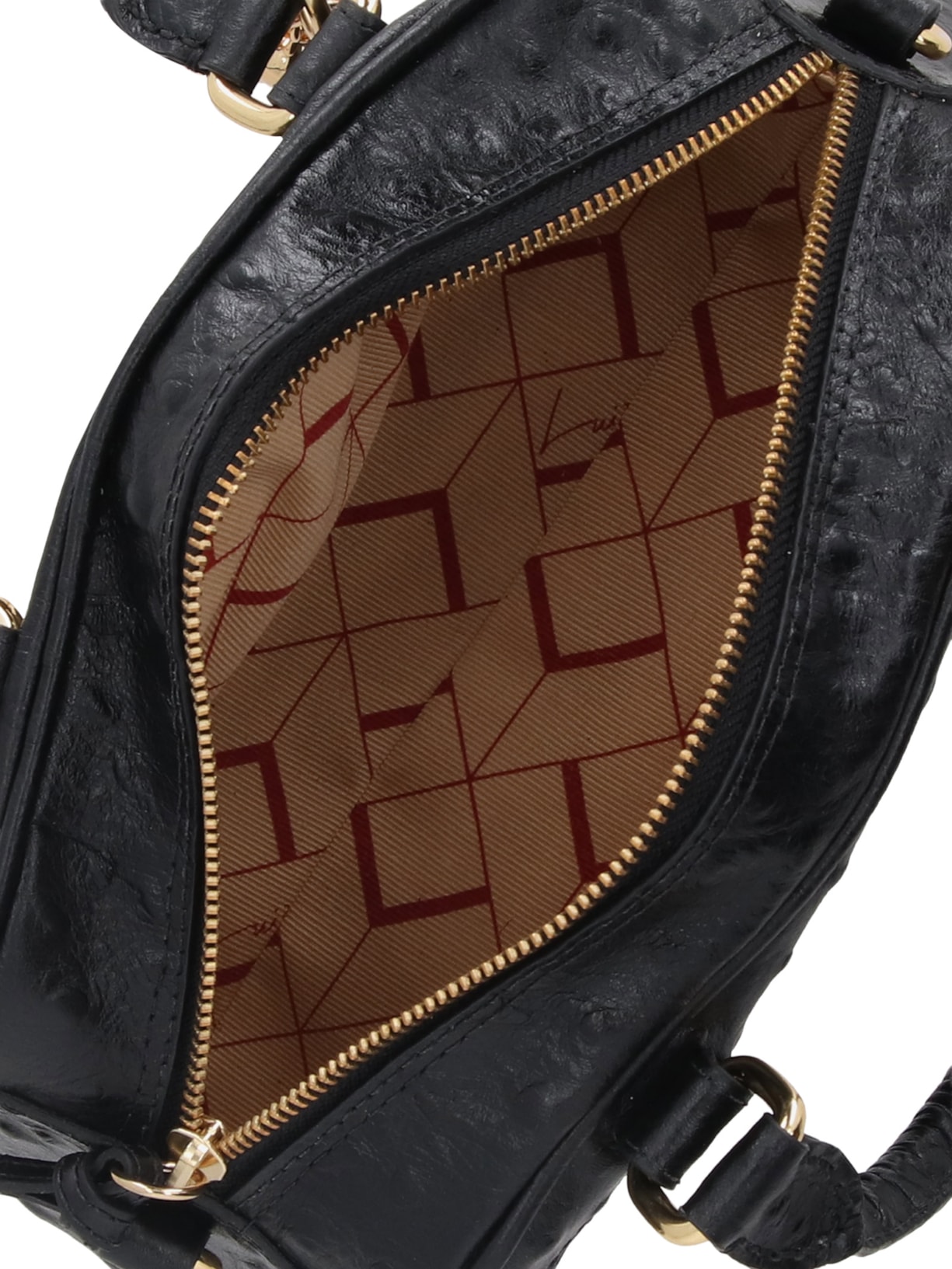 Bolsa Feminina Pequena Avestruz Preto Luiza Barcelos