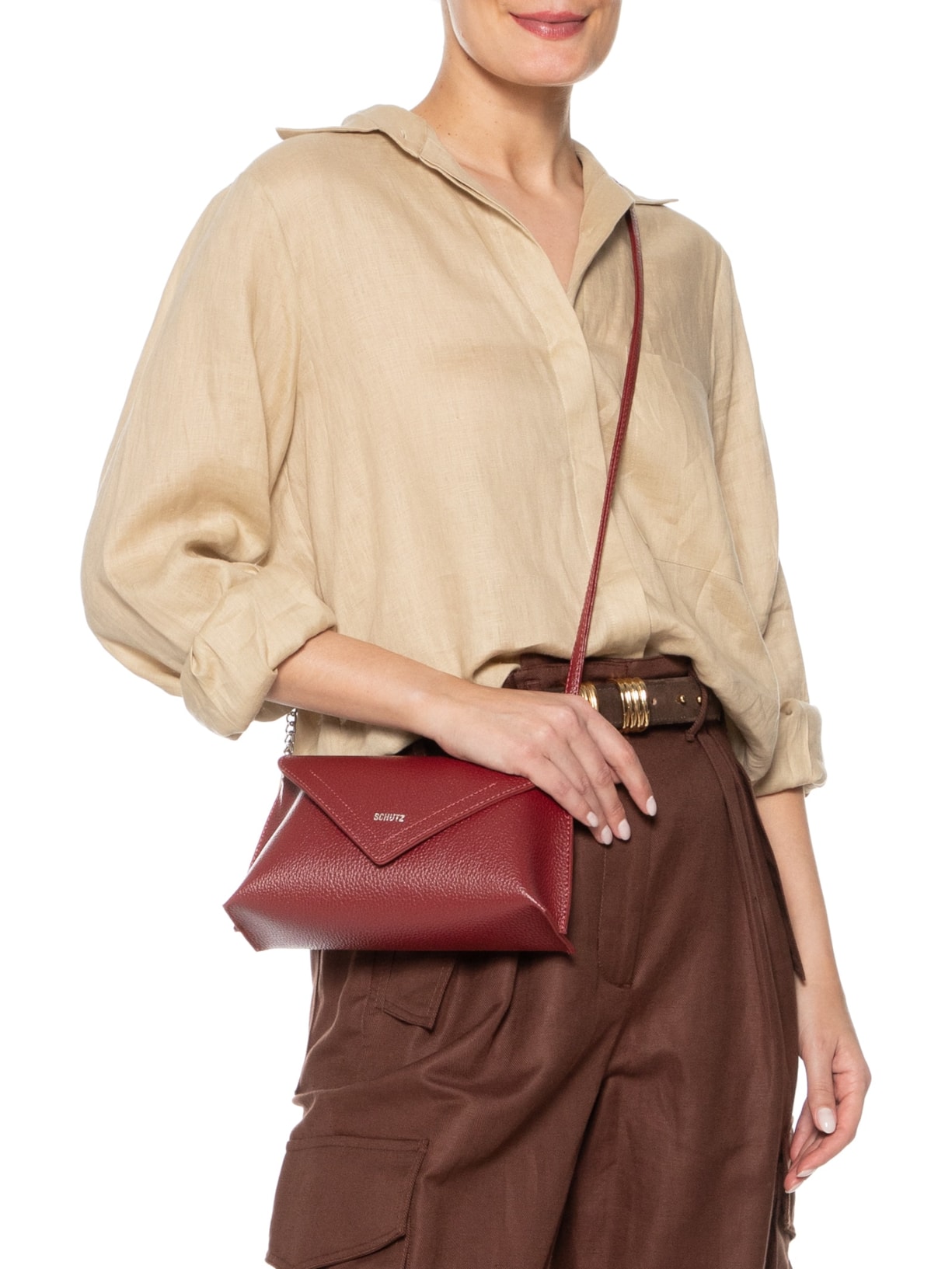 Bolsa Feminina Pequena Big Floater Merlot Vermelho Schutz