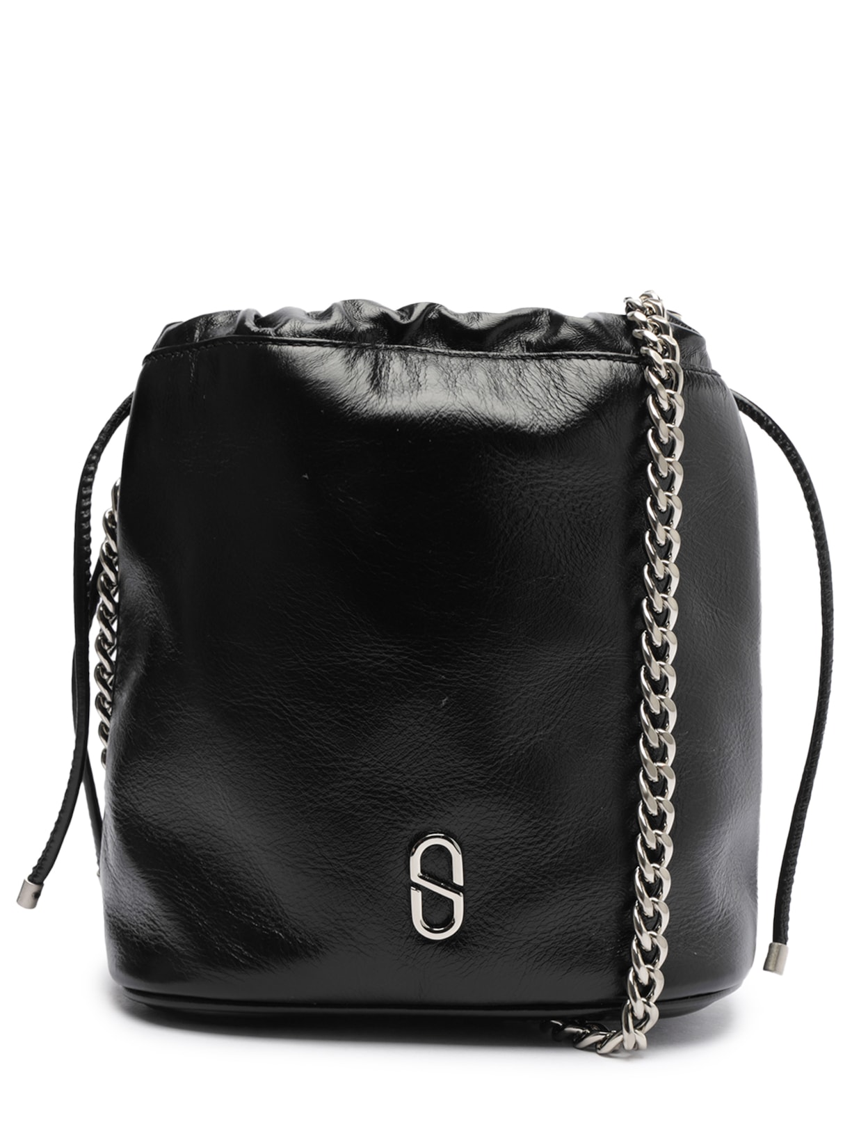 Bolsa Feminina Pequena Bucket Couro - Preto