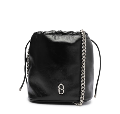 Bolsa Feminina Pequena Bucket Couro - Preto