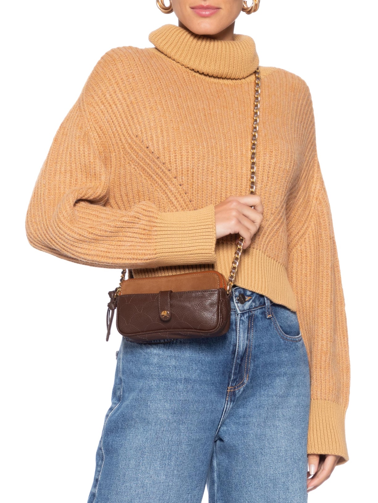 Bolsa Feminina Pequena Camurça Viena Marrom Luiza Barcelos