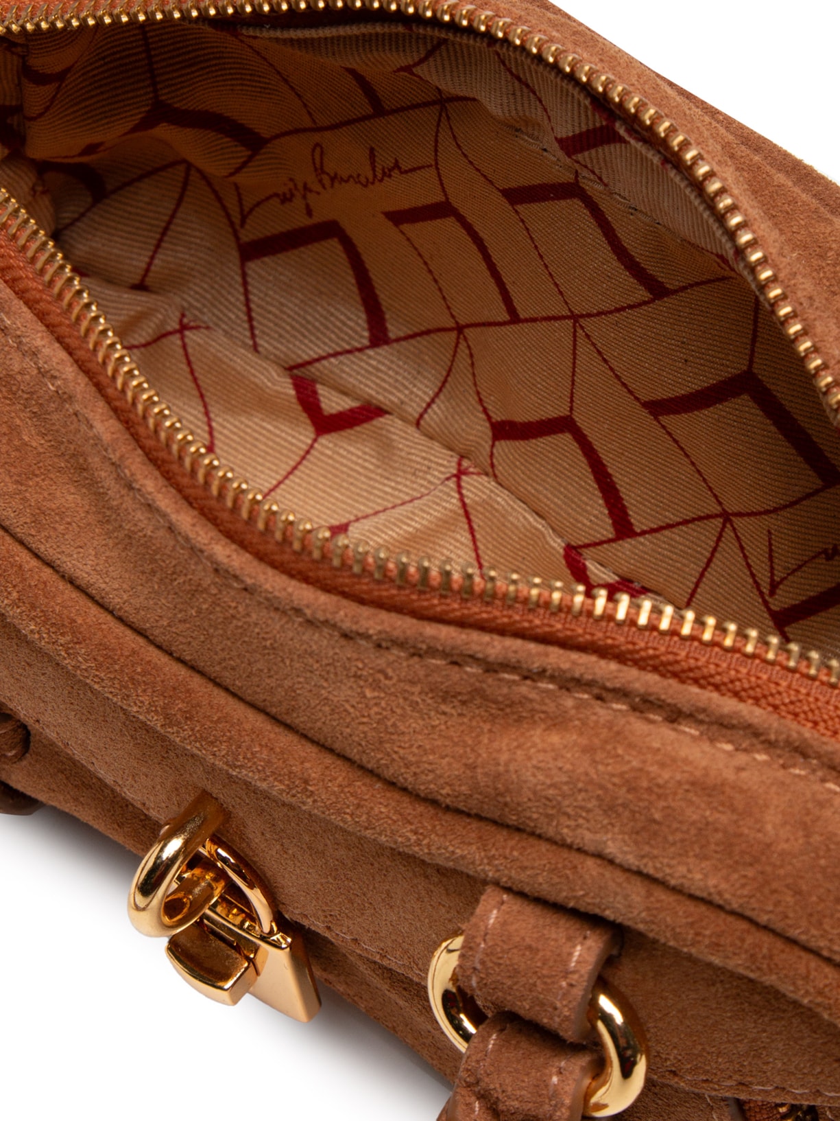 Bolsa Feminina Pequena Camurcão Marrom Luiza Barcelos