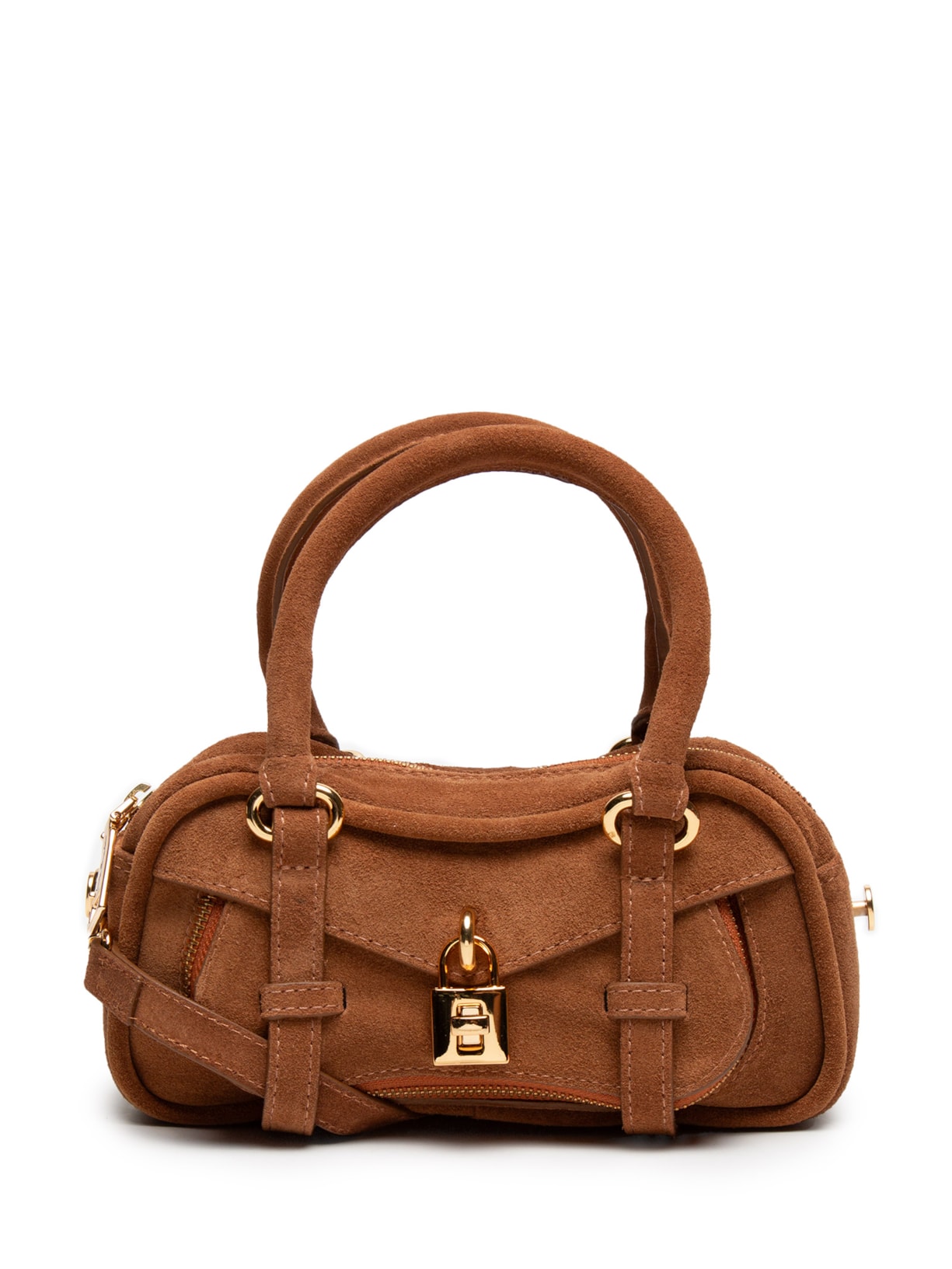 Bolsa Feminina Pequena Camurcão Marrom Luiza Barcelos