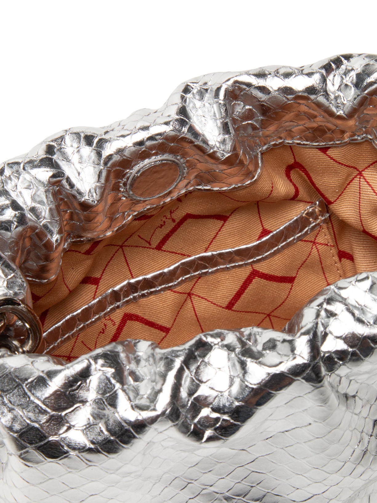 Bolsa Feminina Pequena Cobra Metal Prateado Luiza Barcelos