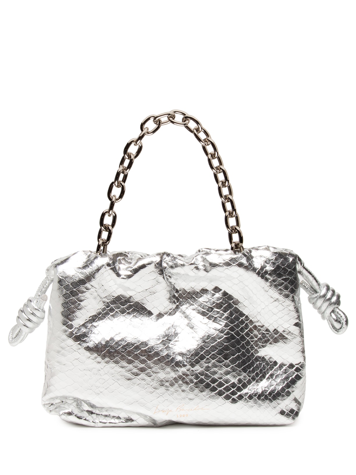 Bolsa Feminina Pequena Cobra Metal - Prateado