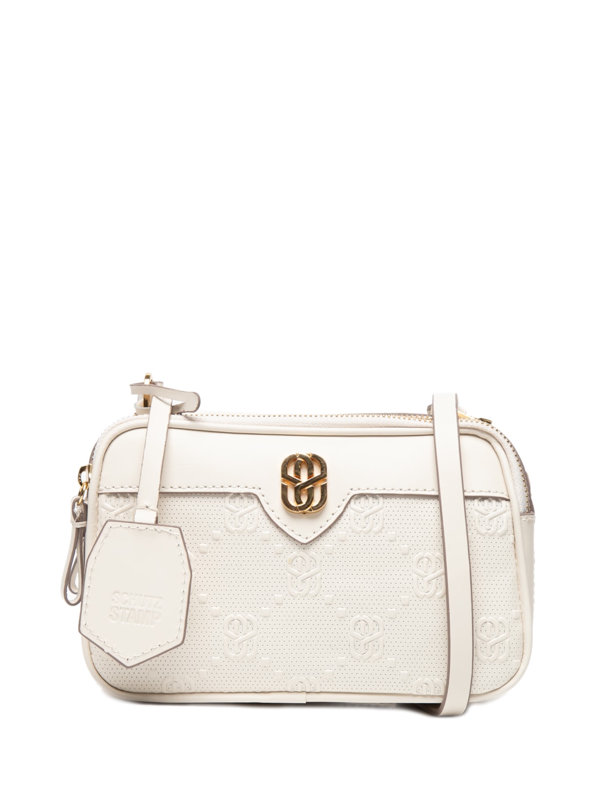 Bolsa Feminina Pequena Com Padronagem - Off White