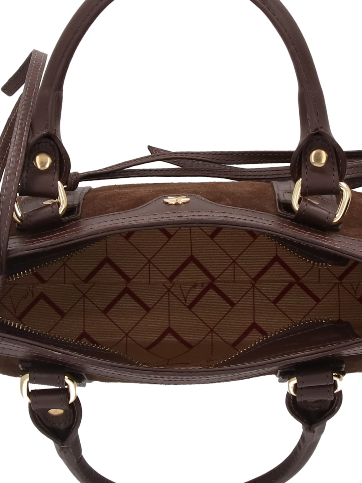 Bolsa Feminina Pequena com Zíperes – Marrom Luiza Barcelos