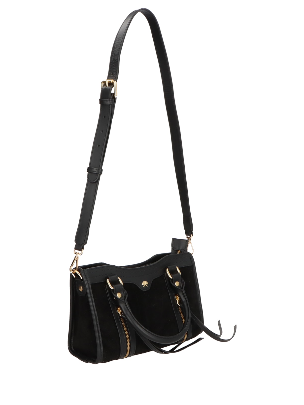 Bolsa Feminina Pequena com Zíperes – Preto Luiza Barcelos