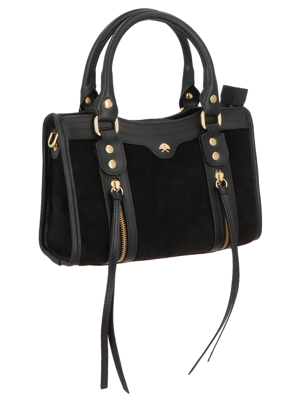 Bolsa Feminina Pequena com Zíperes – Preto Luiza Barcelos