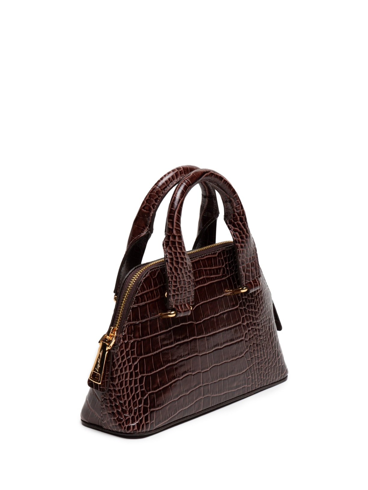 Bolsa Feminina Pequena Croco Dacar Marrom Luiza Barcelos