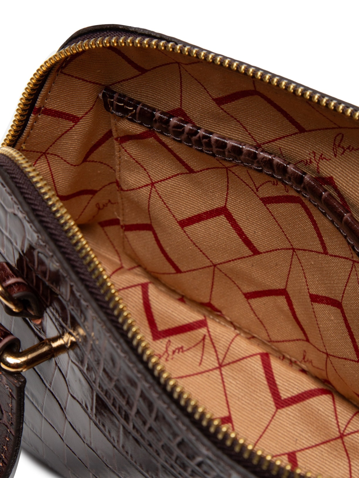 Bolsa Feminina Pequena Croco Dacar Marrom Luiza Barcelos