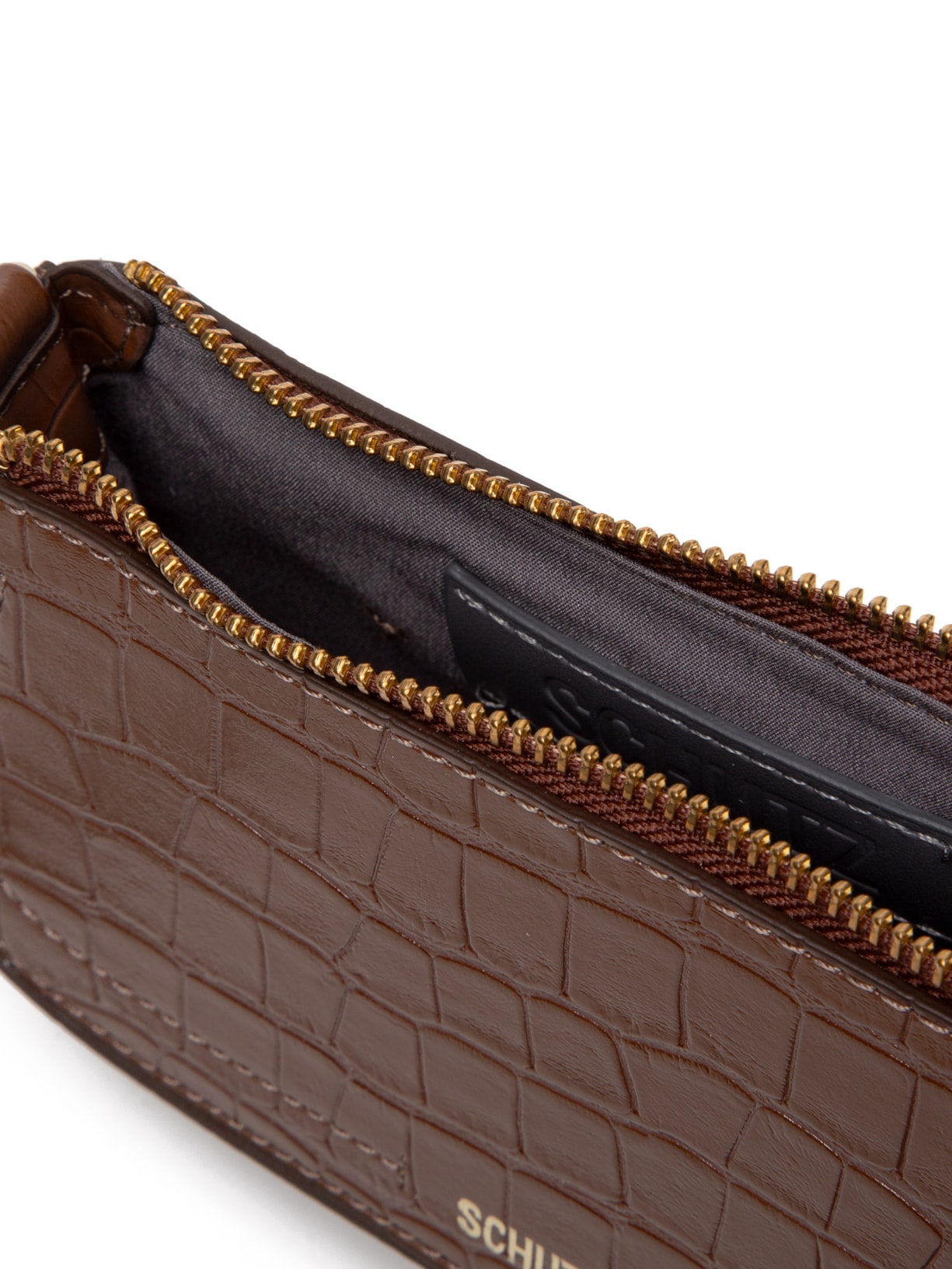 Bolsa Feminina Pequena Croco Marrom Schutz
