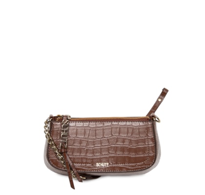 Bolsa Feminina Pequena Croco - Marrom