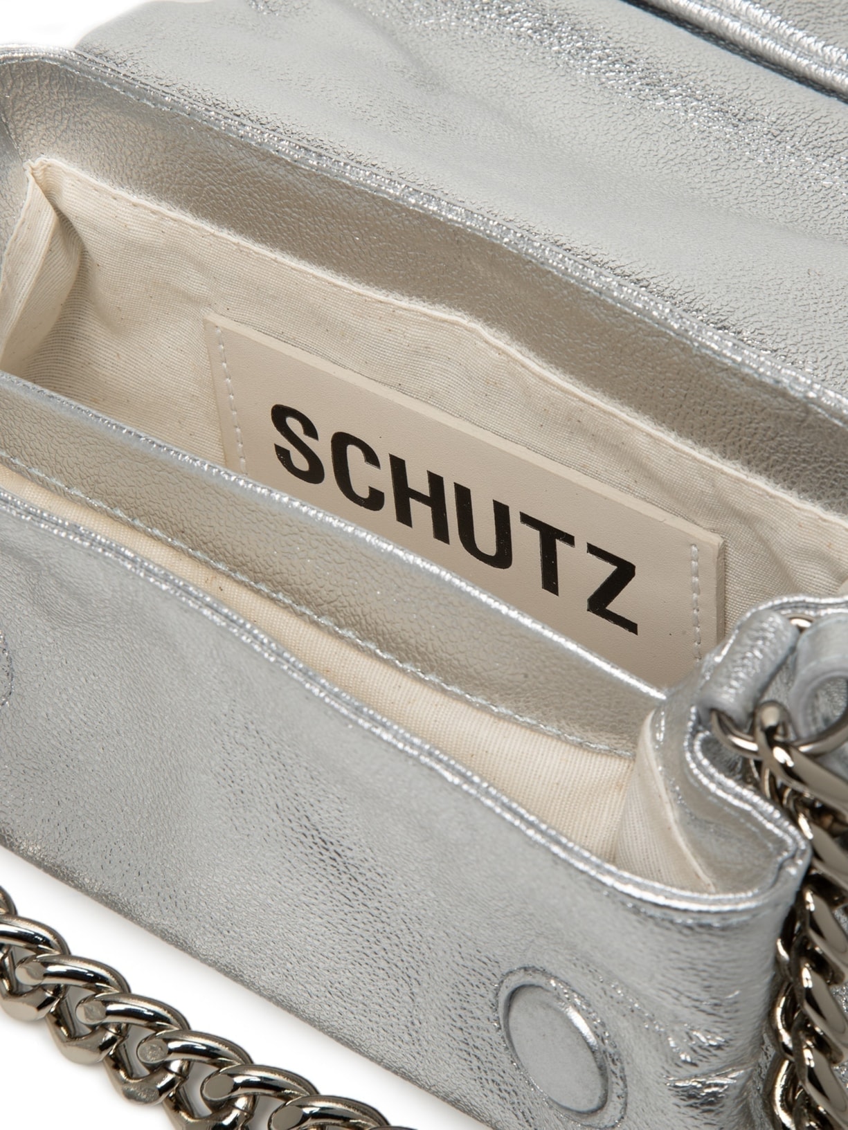 Bolsa Feminina Pequena Easy Fly Metal Prateado Schutz