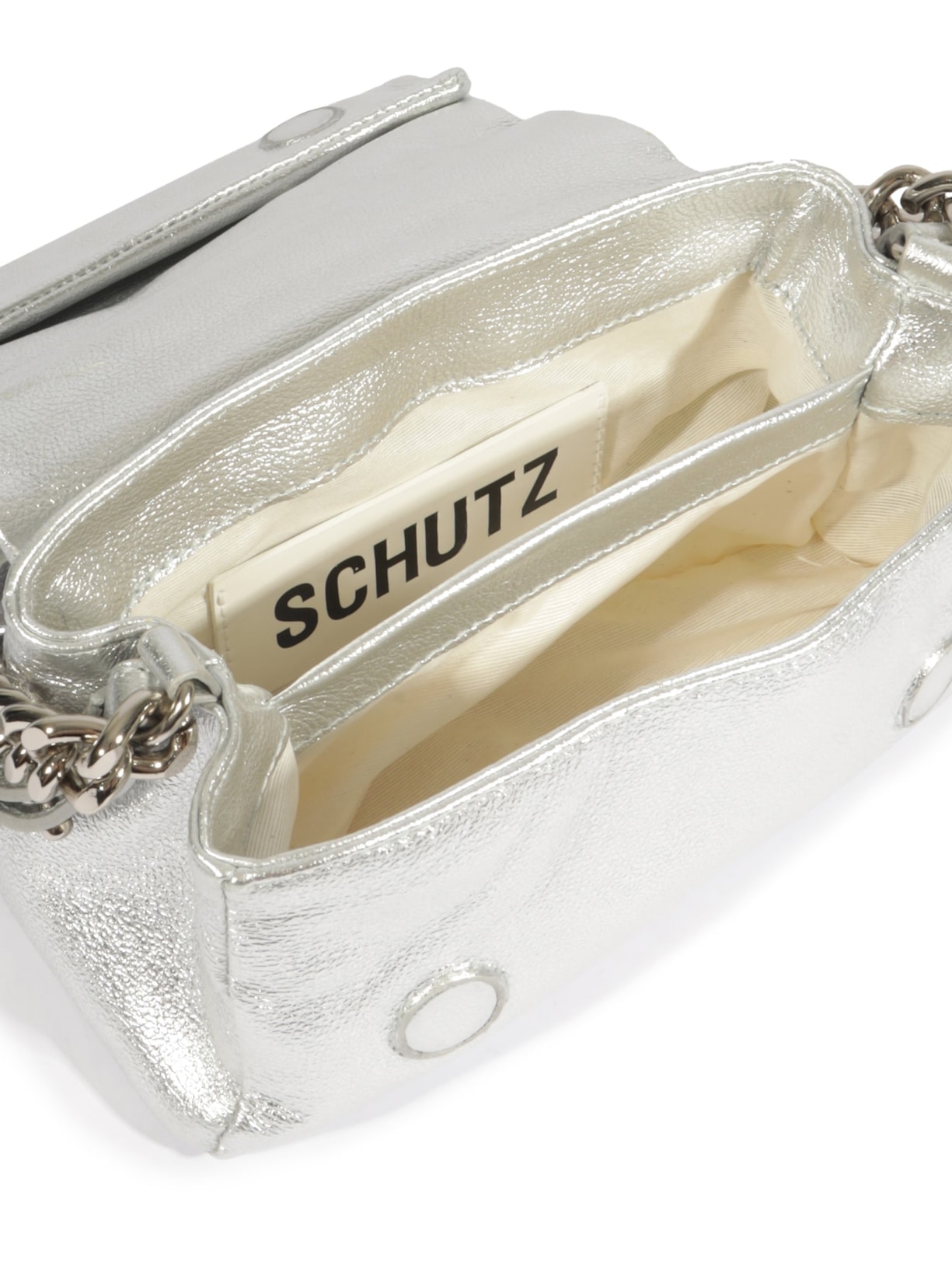 Bolsa Feminina Pequena Easy Fly Metal Prateado Schutz