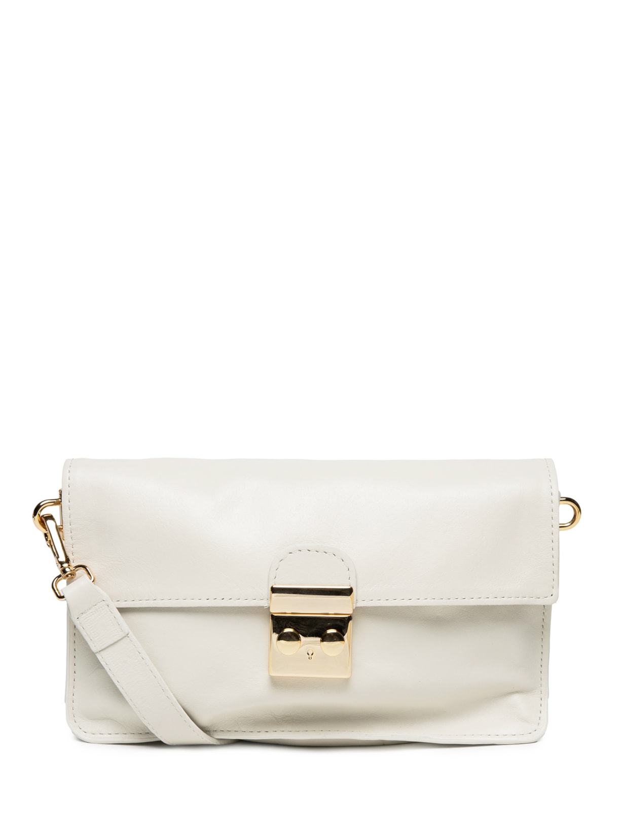 Bolsa Feminina Pequena Em Couro Detalhe De Alça Marsala E Charme - Branco