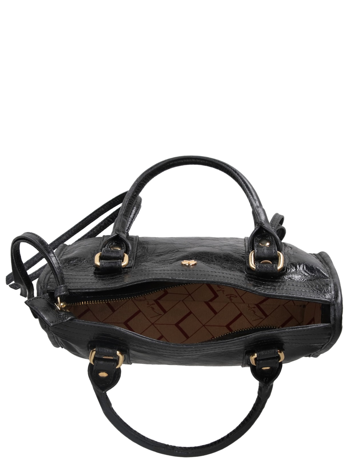 Bolsa Feminina Pequena Em Couro Preto Luiza Barcelos