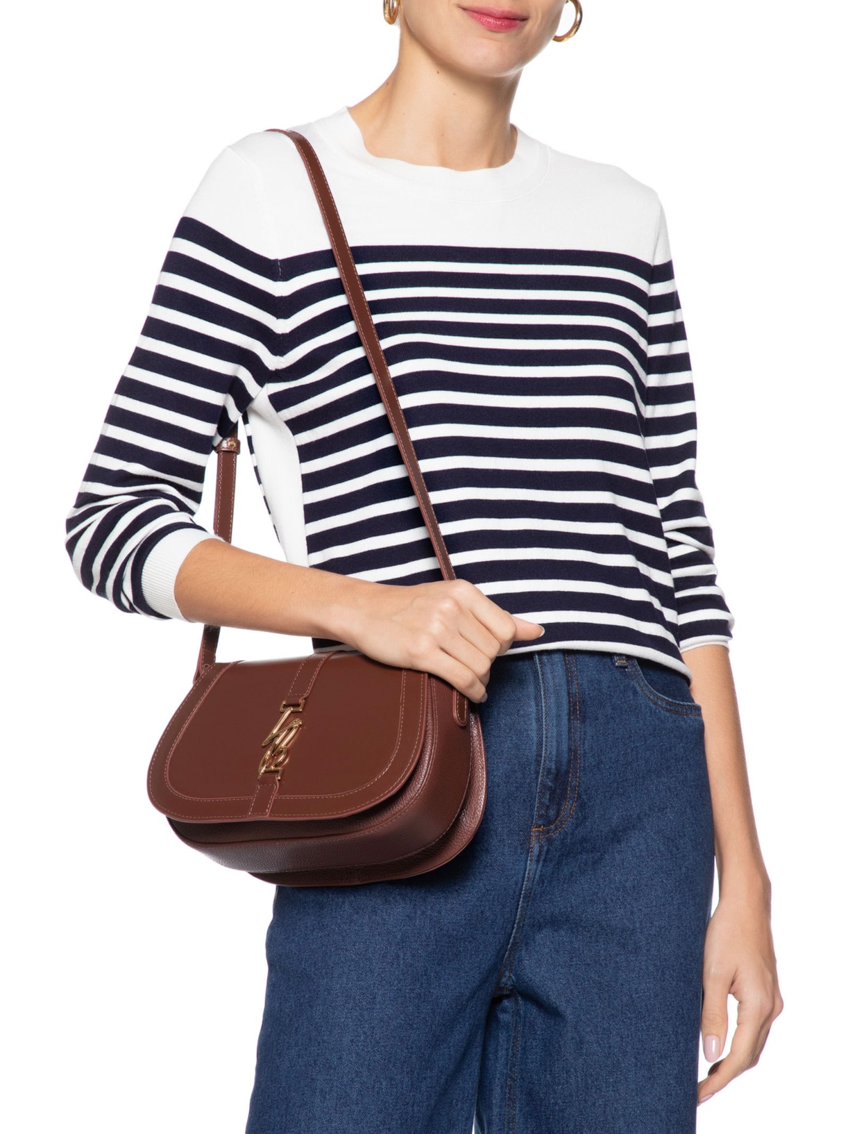 Bolsa Feminina Pequena Estruturada Marrom Luiza Barcelos